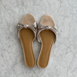 Reformation Silver Knotted Sandals